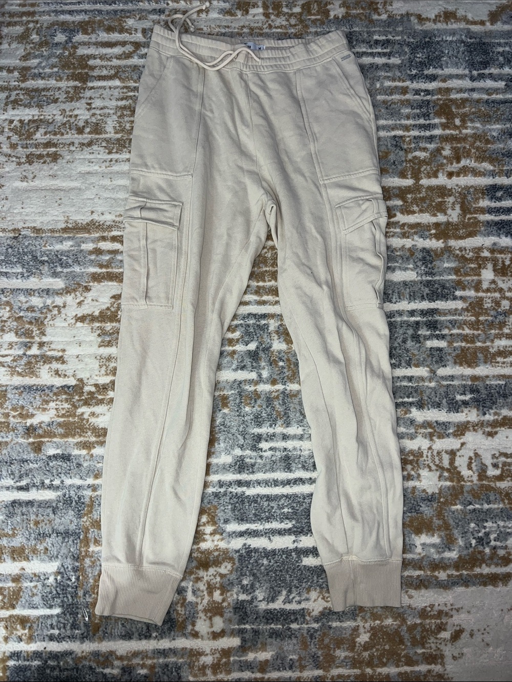 Hollister Beige/Cream Drawstring Waist Sweatpants